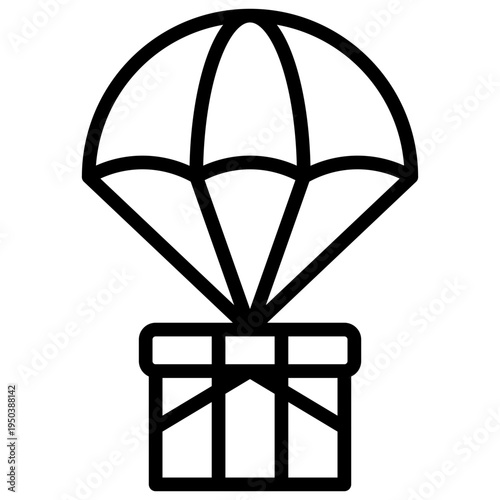 Parachute Drop line icon
