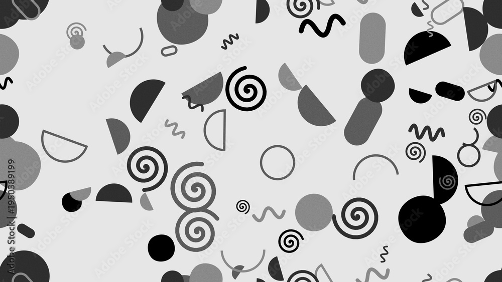 Fototapeta premium Memphis style abstract black and white.