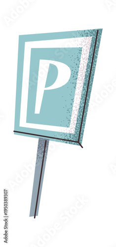 Parking road sign design element