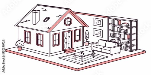 A charming and cozy house with a welcoming front porch and large windows