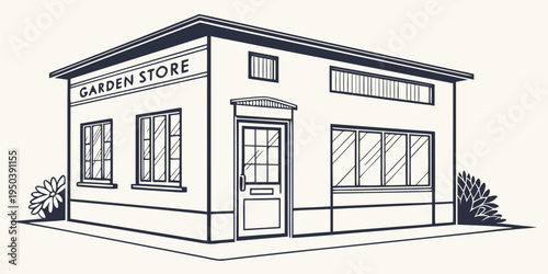 A charming corner store with a welcoming entrance and large windows.