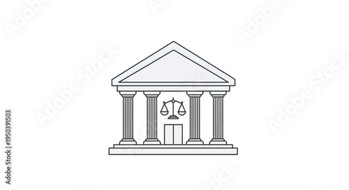Court Building with Columns and Scales.