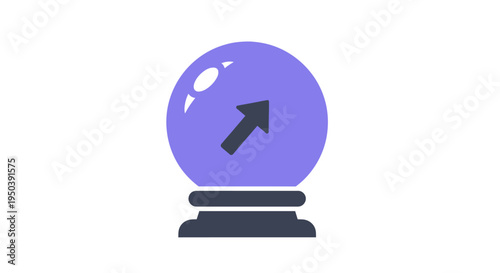 Crystal Ball with Black Arrow Inside.