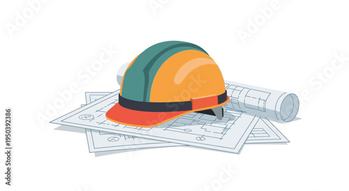 Construction worker safety hard hat equipment.