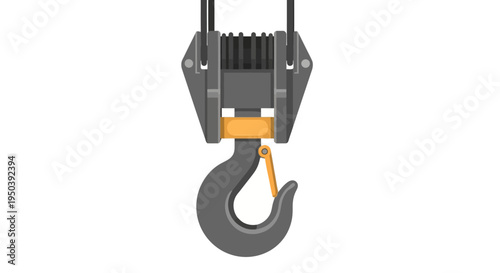 Industrial crane hook and block.