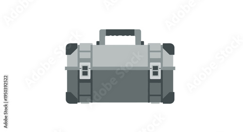 Gray Portable Tool Box Container.