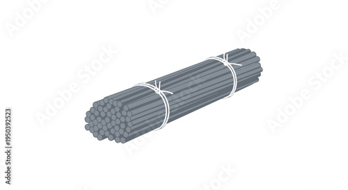 Bundle of steel reinforcement bars.