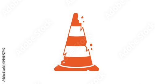 Traffic cone road safety warning sign.