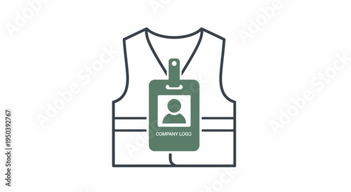 Badge on a safety vest.