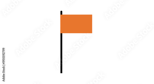 Small orange flag on stick.