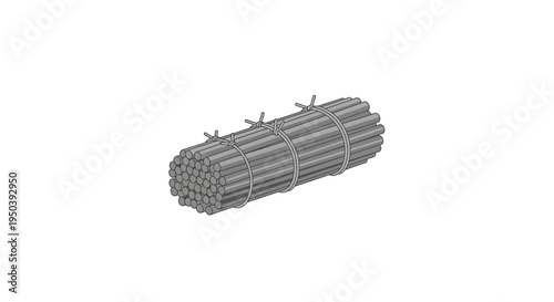 Bundle of metal steel rebar rods.