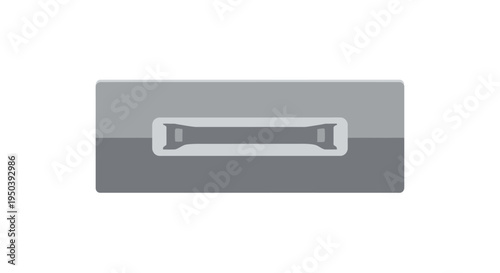 Grey Metal Drawer Handle Closeup.