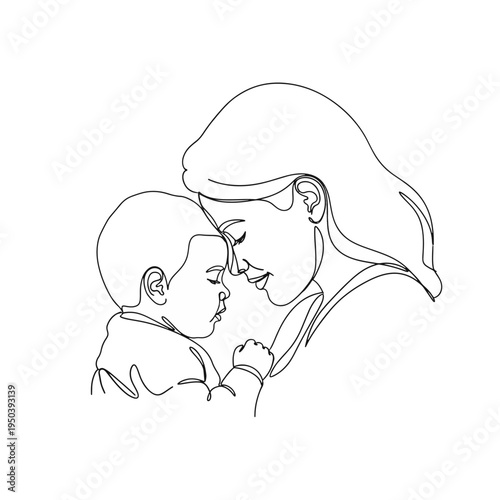 Mother tenderly kissing her baby on the cheek in a loving embrace