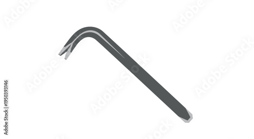 Close up of metal hex key.