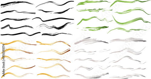 Set of 20 abstract wave line vector graphics