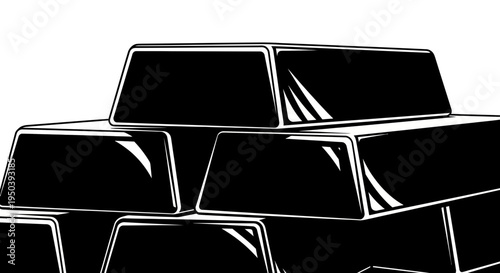 Stack of shiny metal gold bars.