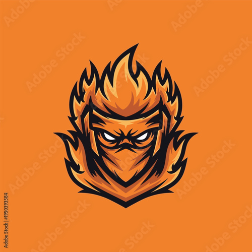 Flaming Angry Face Emoticon Illustration.
