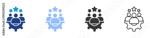 Employee icon set multiple style collection