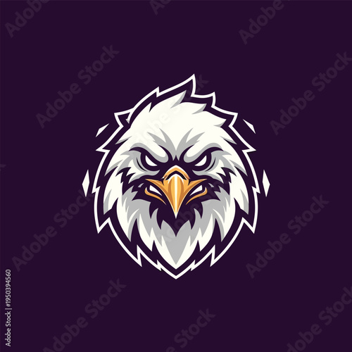 Eagle Head Illustration with Angry Expression.