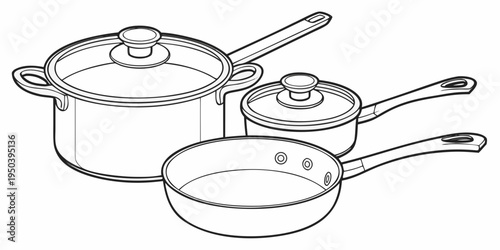 A variety of pots and pans with lids and handles for cooking and baking.
