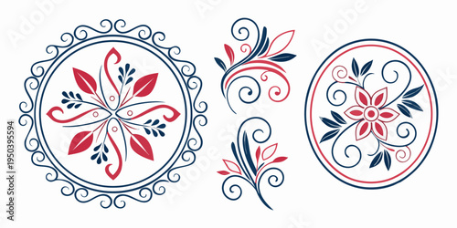 Vintage floral designs with intricate patterns and elegant swirls.