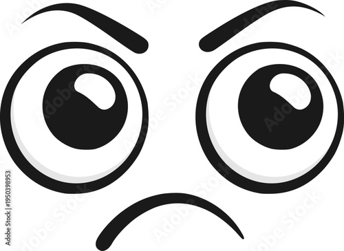 Angry expression, face with dislike expression design