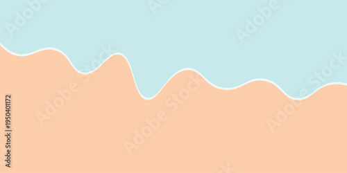 Abstract background pastel sea waves on sand beach, Minimalistic background, Copy space, 3d render.