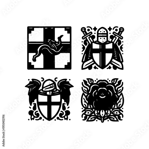 Knight with Dragon Symbol Icon – St. George’s Day England