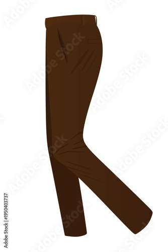 Brown chino pants. vector illustration