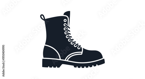 Work Boot Silhouette Icon Vector Graphic