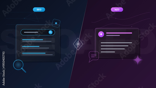 SEO vs AEO Comparison Graphic Search and Answer Engine Optimization