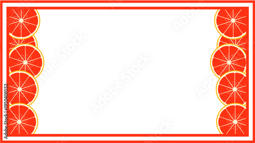 blood orange frame, summer lemon slice background, citrus slice template
