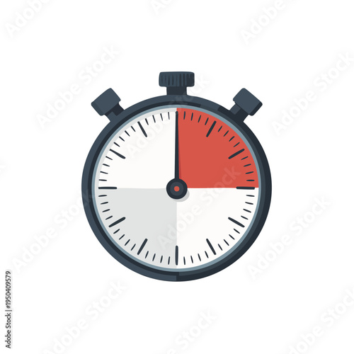 stopwatch timer icon with red and white face