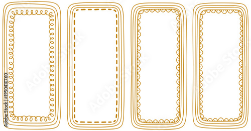 Elegant gold frames for presentations and designs with ornate details