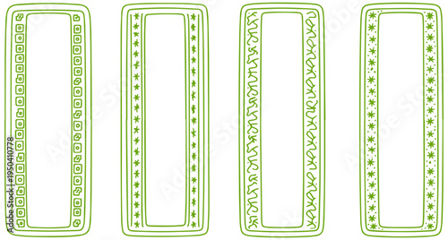 Elegant green decorative borders for design and layout inspiration