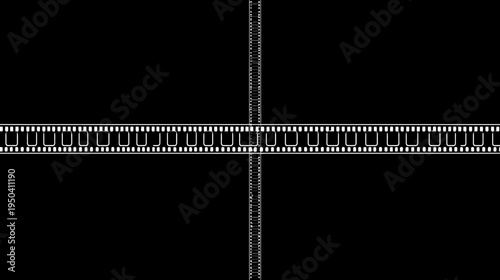 Black background image with white film strips forming a cross shape, reminiscent of classic photography