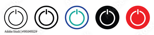 Foto Power Button Icon Set in Modern Style
