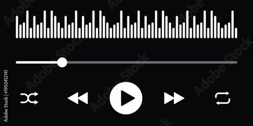Music Streaming App Interface Design Elements for Dark UI