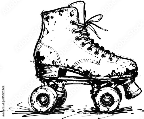 vintage roller skate detailed illustration classic quad skate with laces and four wheels