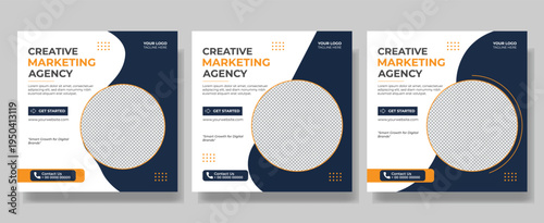 Digital marketing banner design template. Digital business marketing social media post template. Social media banner design template. Social media post design. Social media bundle design.