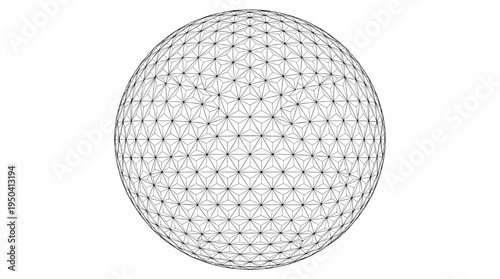 Geodesic Sphere Geometry Wireframe Structure Mathematical Vector Illustration