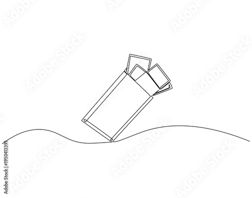 Continuous one line drawing of envelope filled with money. One line drawing illustration of envelope money. Salary, bonus, business and finance concept single line. Editable outline