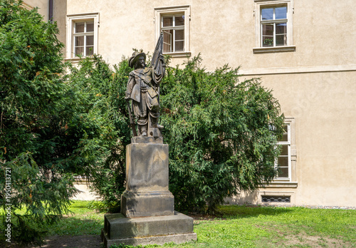 Canvas Print “Prague Student” statue in the courtyard of the Clementinum, dedicated to the students who defended the city in 1648