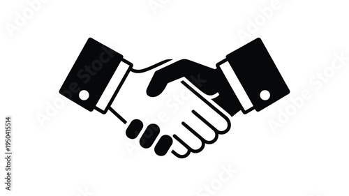 Business handshake icon representing partnership agreement and professional cooperation
