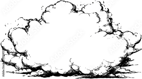 A cloud illustration rendered in a sketched style with stark contrast between black lines and white