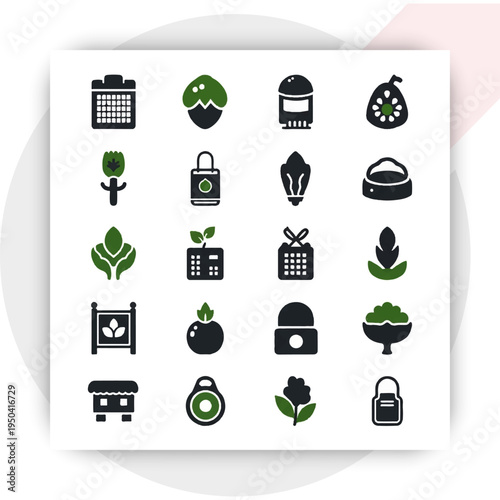 Thanksgiving silhouettes collection with turkey pumpkin leaves and harvest icons, black autumn holiday elements set black and white icon