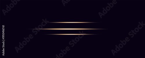 Abstract golden laser beam. Transparent isolated on black background. Vector illustration. lighting effect. directional spotlight