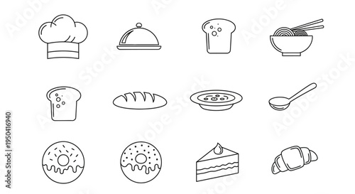 Variety of baked sweet food items.