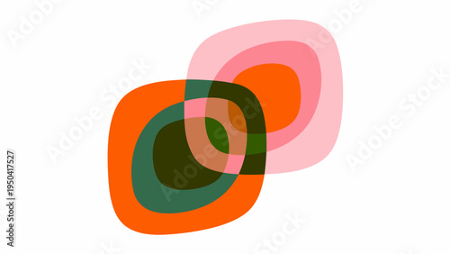 Vector set of 2 modern abstract colorful overlapping shapes