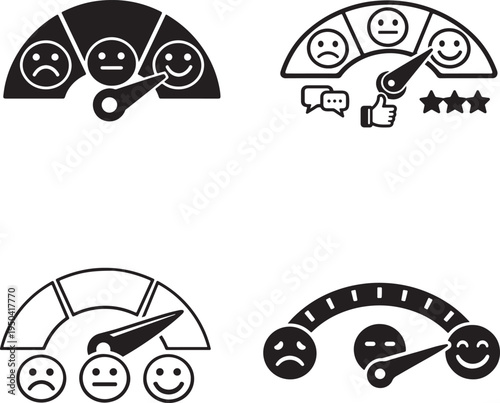  Review indicator in happy zone expressing customer satisfaction and positive results